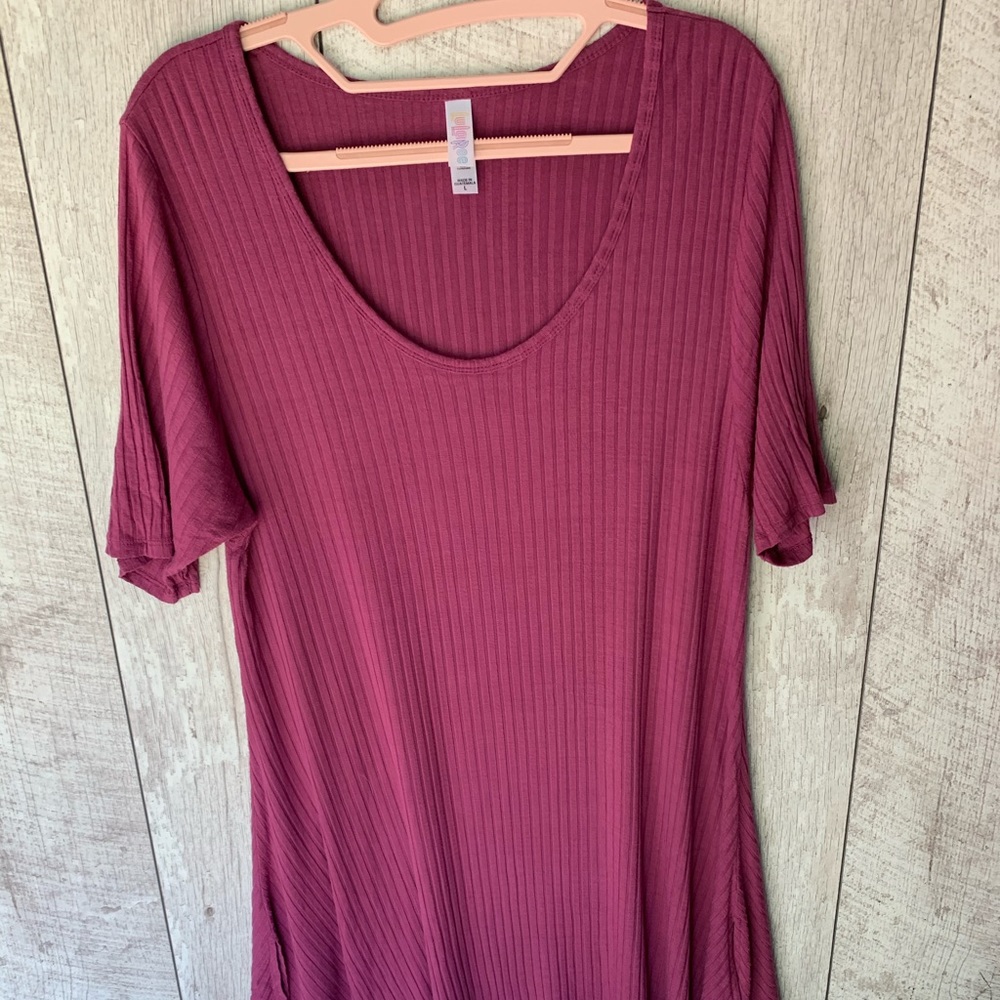 3/$20 Mauve Ribbed LuLaRoe Perfect T